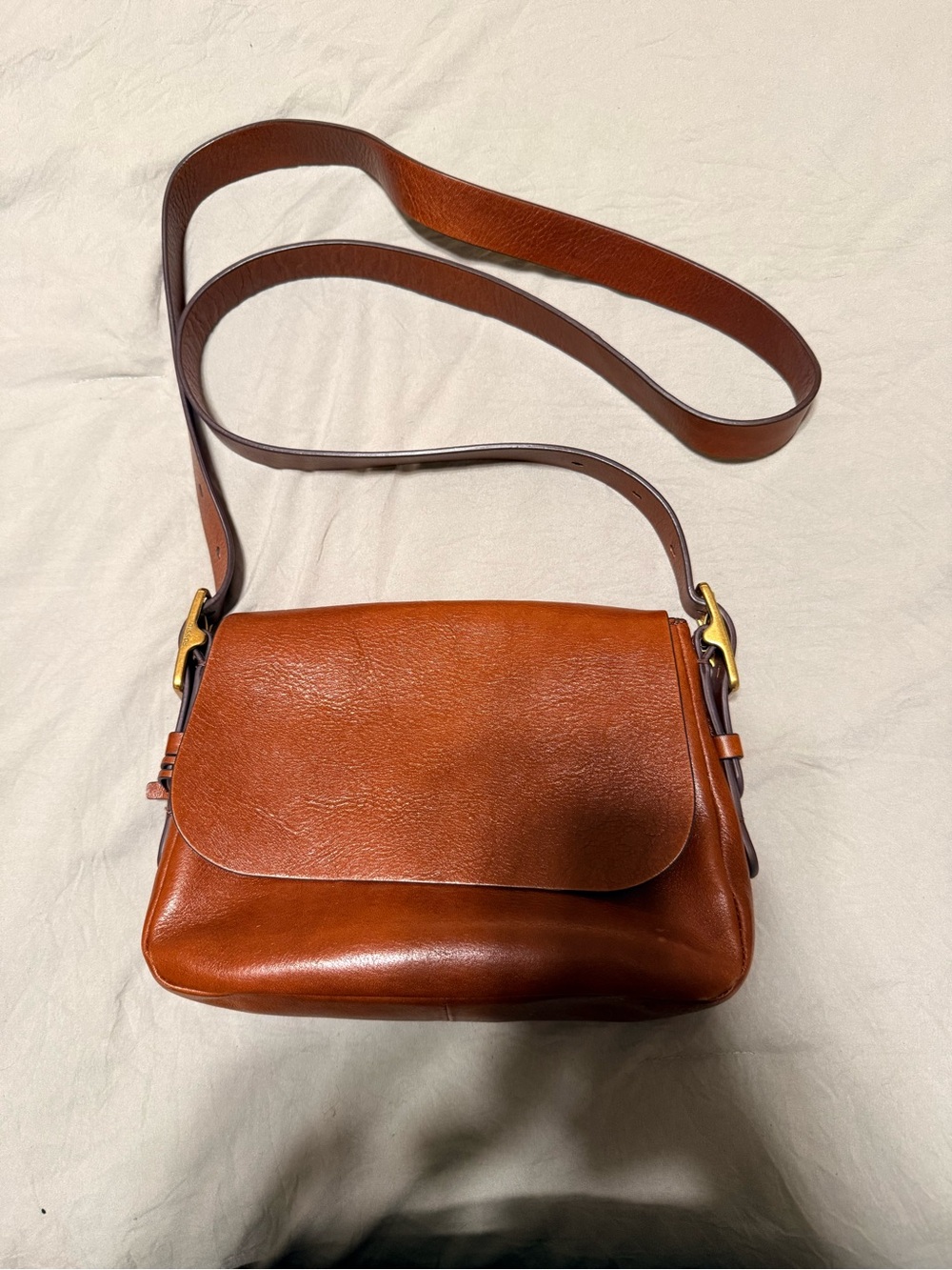 Fossil Small Harper Crossbody Bag in Cognac Brown